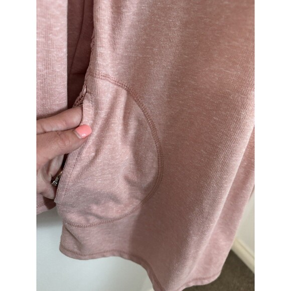 Evy's Tree Elevated Hoodie Cardigan Pink Women’s L Tunic Hooded Mixed Media EUC - Picture 3 of 8
